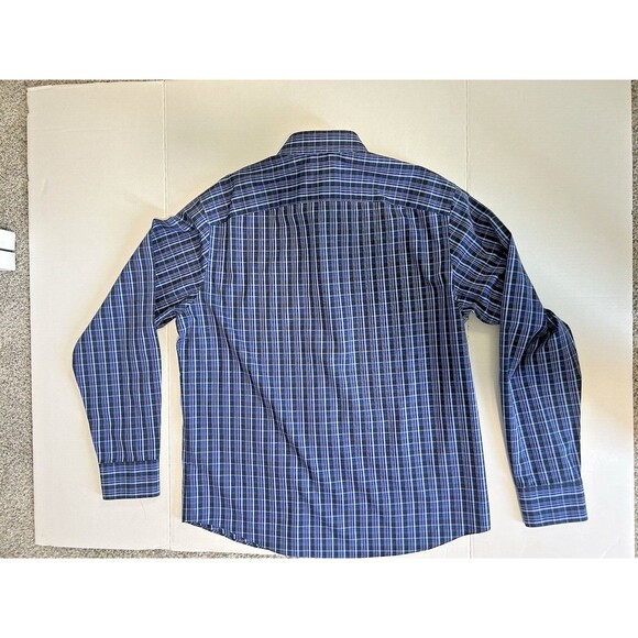 UNTUCKit Men's Large Long Sleeve Button Up Shirt LOT OF 2 Blue Green Plaid - Picture 3 of 9